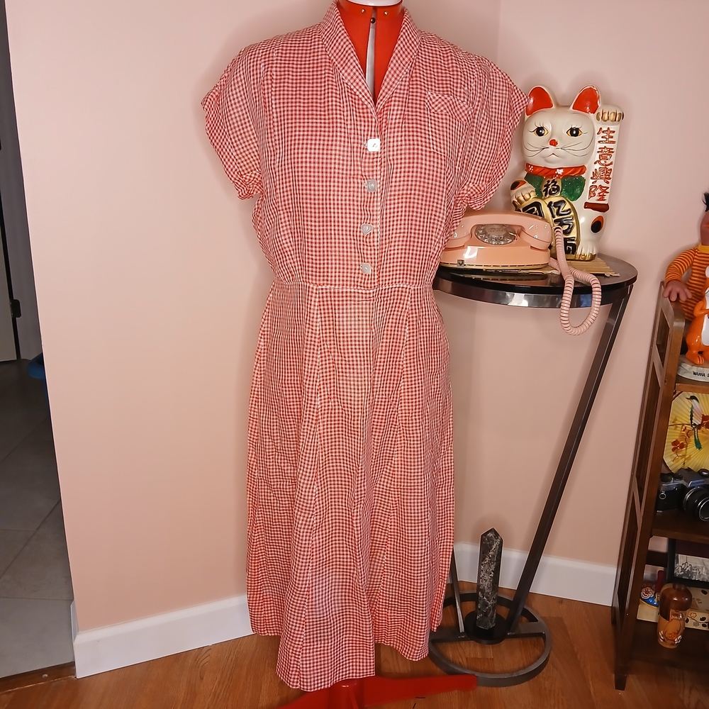 Red Gingham Women's Dress I Love Lucy - Trad Wife